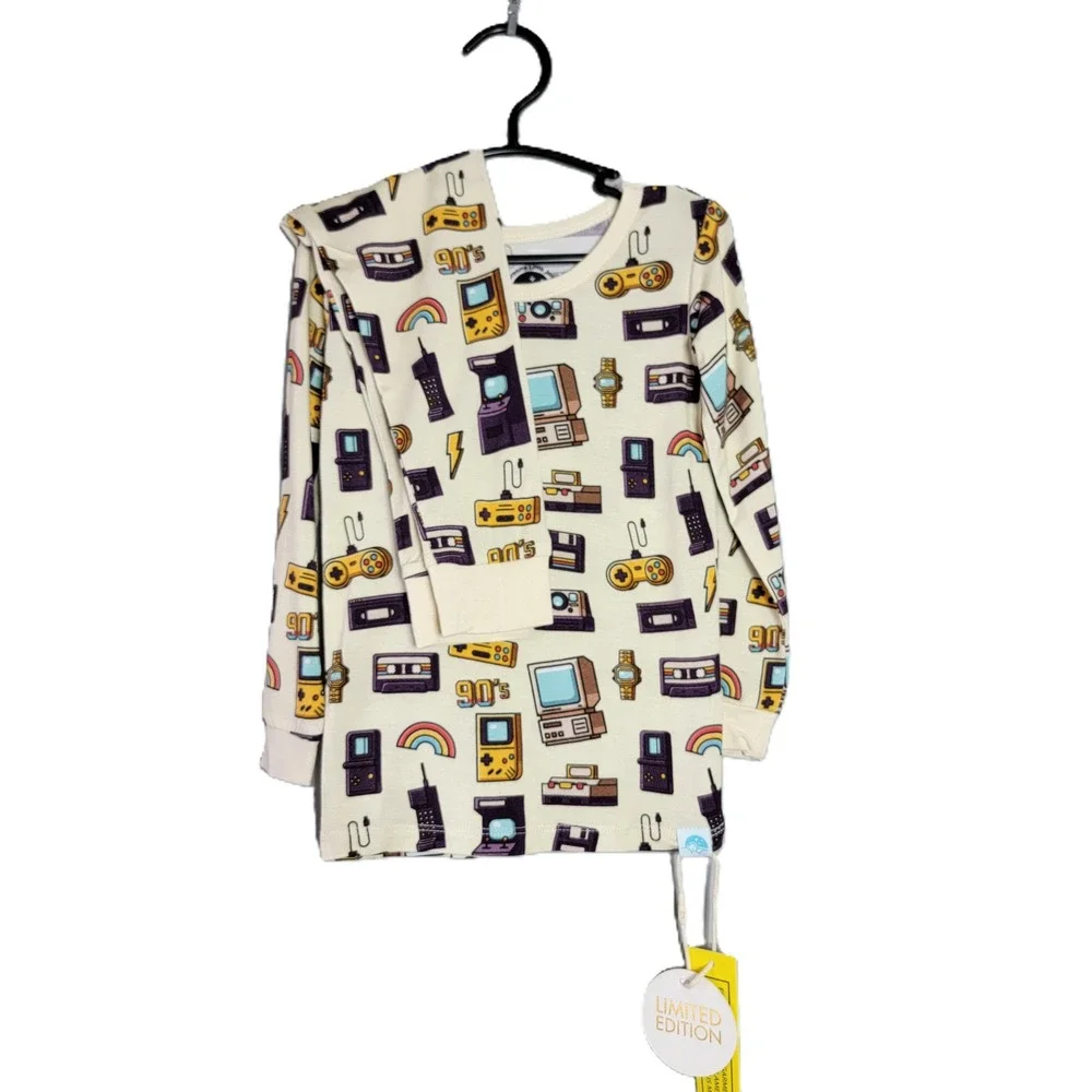 Big Dreams Little Jammies Bamboo 3T Kids 90s Retro Gaming Pajama Set Long Sleeve